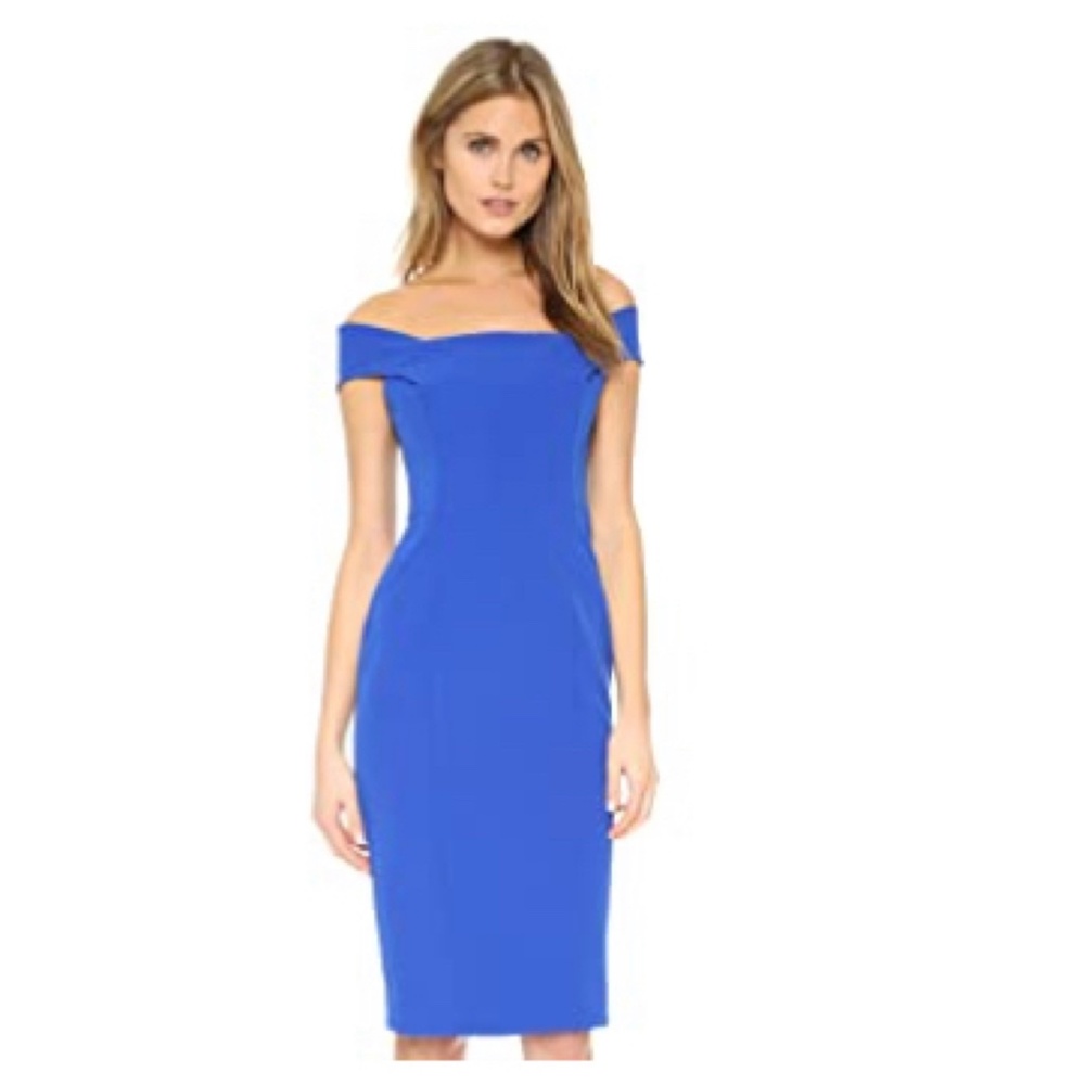 NICHOLAS SZ:0 BLUE/COBOLT TECH BONDED PANEL DRESS